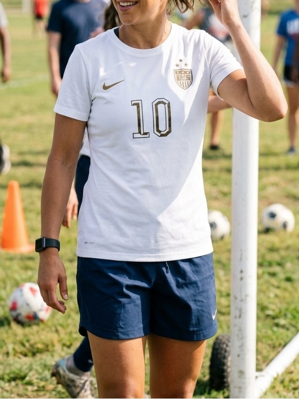 Women’s Nike USWNT 2015 Victory Tour Carli Lloyd #10 Gold Star Tee - Small